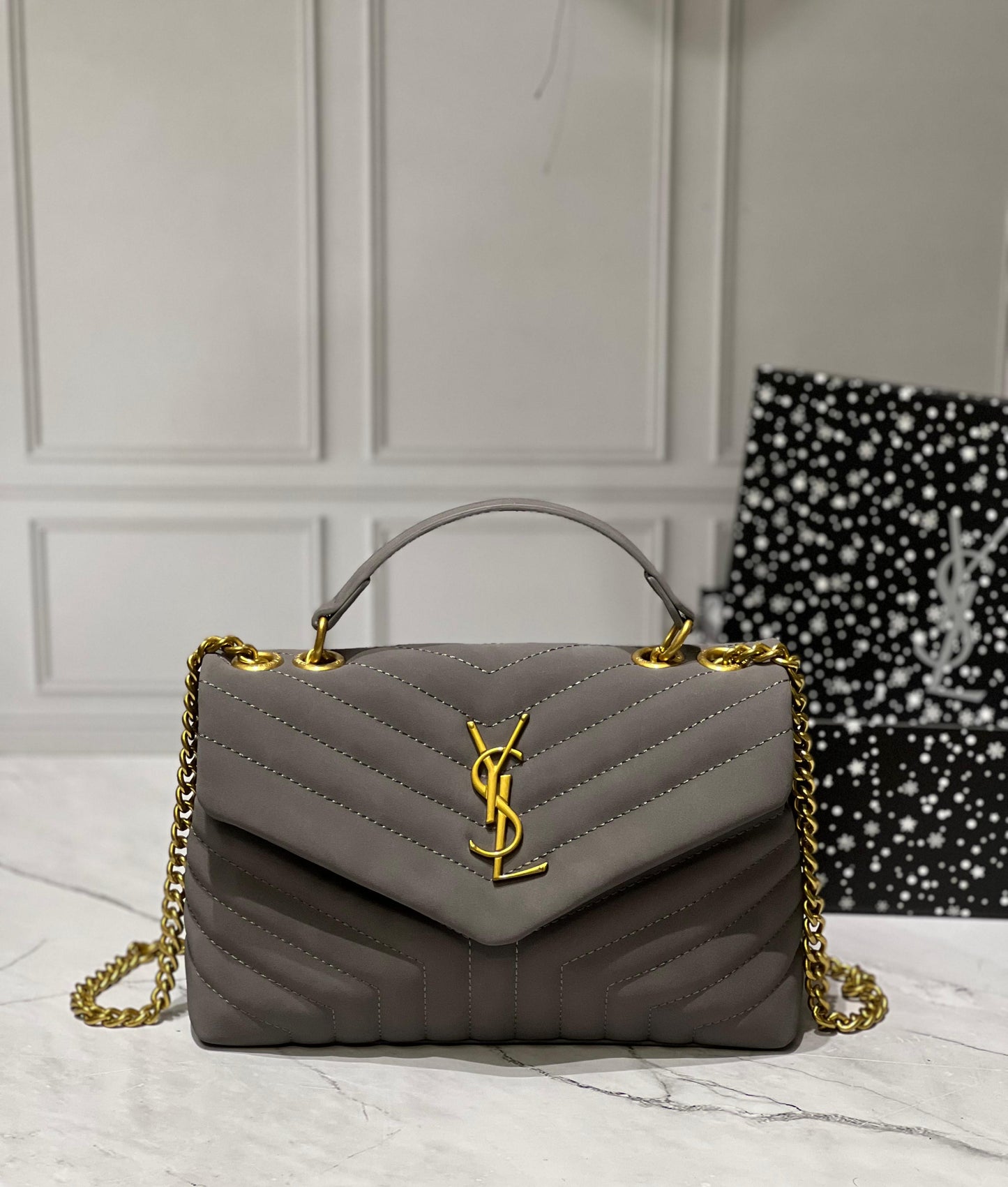 Top-Handle Bag + Chain Strap